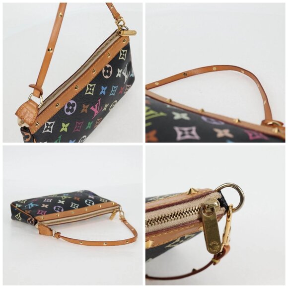 LOUIS VUITTON Multicolor Pochette Accessoires Pouch Black M92648 LV Auth 133185V - Picture 16 of 16